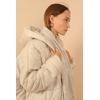 Kapitone Kumaş Uzun Kol  Oversize/Salaş Kadın Mont-Taş