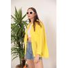 Modal Kumaş Oversize Kadın Gömlek-Sarı