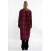 Oduncu Kumaş Oversize/Salaş Ekose Kadın Gömlek-Bordo