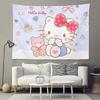 70 X 100 Cm Mavi Hello Kitty - Teddy Friend Duvar Halısı