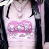 Anime Sanrio Kuromi And My Melody - Sitcom Askılı Kadın T-Shirt
