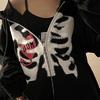 Anime Siyah Harajuku Chest And Heart (Unisex) Kapüşonlu Sweatshirt