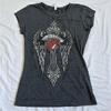 Antrasit Angel Cross Heart Full Body Kısa Kollu Crop