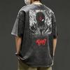 Antrasit Anime Berserk : Guts Yıkamalı Kumaş (Unisex) Kısa Kollu T-Shirt