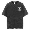 Antrasit Anime Berserk : Guts Yıkamalı Kumaş (Unisex) Kısa Kollu T-Shirt