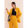 Atlas Kumaş Oversize Kadın Ceket-Hardal