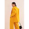 Atlas Kumaş Oversize Kadın Ceket-Hardal