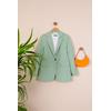 Atlas Kumaş Oversize Kadın Ceket-Mint