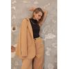 Atlas Kumaş Oversize Kadın Ceket-Taba