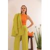 Atlas Kumaş Oversize Kadın Ceket-YAĞ YEŞİLİ