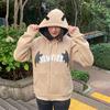 Bej Hew Vigo Kulak Detaylı Kalın Kumaş Fermuarlı (Unisex) Kapüşonlu Sweatshirt