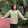 Bej Trouble Star Kalın Kumaş Fermuarlı (Unisex) Kapüşonlu Sweatshirt