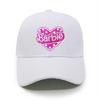 Beyaz Barbie Puantiyeli Kalp Logo Şapka