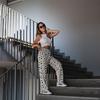 Beyaz Basic Yıldız Kolaj Oversize (Unisex) Eşofman