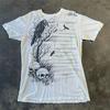 Beyaz Gothic Crow Skulls Cyber Grunge Unisex T-shirt