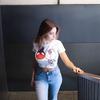 Beyaz Hello Kitty And Spider-Man Kissing Yarım T-Shirt