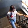 Beyaz Hello Kitty And Spider-Man Kissing Yarım T-Shirt