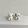 Beyaz Hello Kitty Peluş Küpe