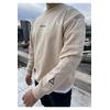 Brigade  Baskılı Bisiklet Yaka Oversize Sweatshirt-Bej