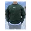 Brigade  Baskılı Bisiklet Yaka Oversize Sweatshirt-Haki