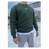Brigade  Baskılı Bisiklet Yaka Oversize Sweatshirt-Haki