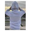 Brigade  Baskılı Kapüşonlu Oversize Sweatshirt-Kar Melanj