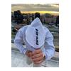 Brigade  Baskılı Kapüşonlu Oversize Sweatshirt-Kar Melanj