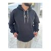 Brigade  Baskılı Kapüşonlu Oversize Sweatshirt-Siyah