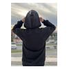 Brigade  Baskılı Kapüşonlu Oversize Sweatshirt-Siyah