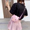 Büyük Boy Pembe Hello Kitty Face Silikon Askılı Çanta