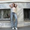 Buz Mavisi Vintage Yıkamalı Taşlanmış Baggy Kot Pantolon