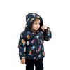 Erkek Çocuk İçi Polarlı Kapüşonlu Roket Desenli Kışlık Şişme Mont & Kaban & Parka