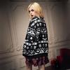 Etnik Siyah Gothic Desenli Oversize Kazak