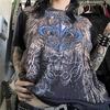 Füme Gothic Fleur De Lys Skull Cyber Grunge Unisex T-shirt