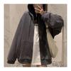 Füme Oversize Fermuarlı (Unisex) Kapüşonlu Sweatshirt