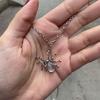 Gemstone Spider Silver Kolye