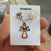 Gold Basic Angel Kolye Ve Küpe Seti
