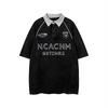 Gri Düğmeli Yaka NCACNM Unisex Yıkamalı Kumaş T-Shirt