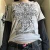 Gri Vintage Cross Double Sword Cyber Grunge İnce Sweatshirt