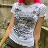 Harajuku Fashion Gothic Heart Beyaz Yarım T-Shirt