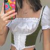 Harajuku Medieval Style Yeşil Yarım Kadın T-Shirt