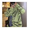 Harajuku Yeşil Dinosarus Oversize Kazak