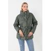 Kadın Haki İçi Dolgulu Astarlı Su Geçirmez Rüzgara Dayanıklı Oversize Bomber Mont & Kaban & Parka