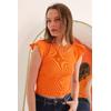 Kaşkorse Kumaş Kolları Fırfırlı Zincir Detay Kadın Bluz-Oranj