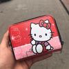 Kırmızı Oturan Hello Kitty Kısa Cüzdan