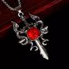 Kırmızı Taşlı Emerald Talisman Sword Kolye