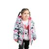 Kız Çocuk İçi Polarlı Kapüşonlu Girls Yazılı Kelebek Desenli Kışlık Şişme Mont & Kaban & Parka