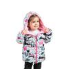 Kız Çocuk İçi Polarlı Kapüşonlu Girls Yazılı Kelebek Desenli Kışlık Şişme Mont & Kaban & Parka