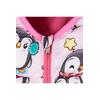 Kız Çocuk İçi Polarlı Kapüşonlu Penguen Şeker Desenli Kışlık Şişme Mont & Kaban & Parka