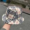 Krem Ekose Desenli Bucket Şapka